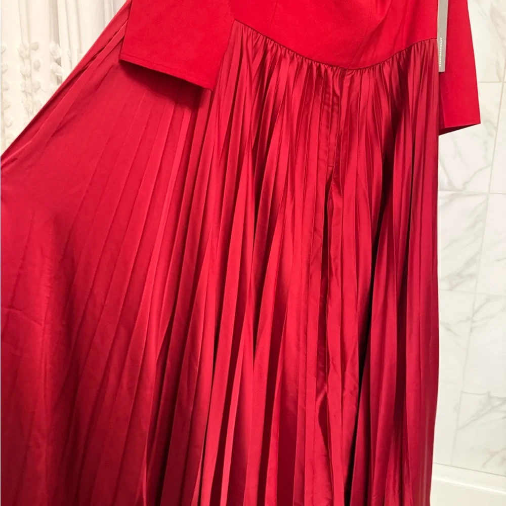 NWT Hutch Wedding Guest Dress Women's Long Sleeve Off-Shoulder Dress in Red - Picture 13 of 13